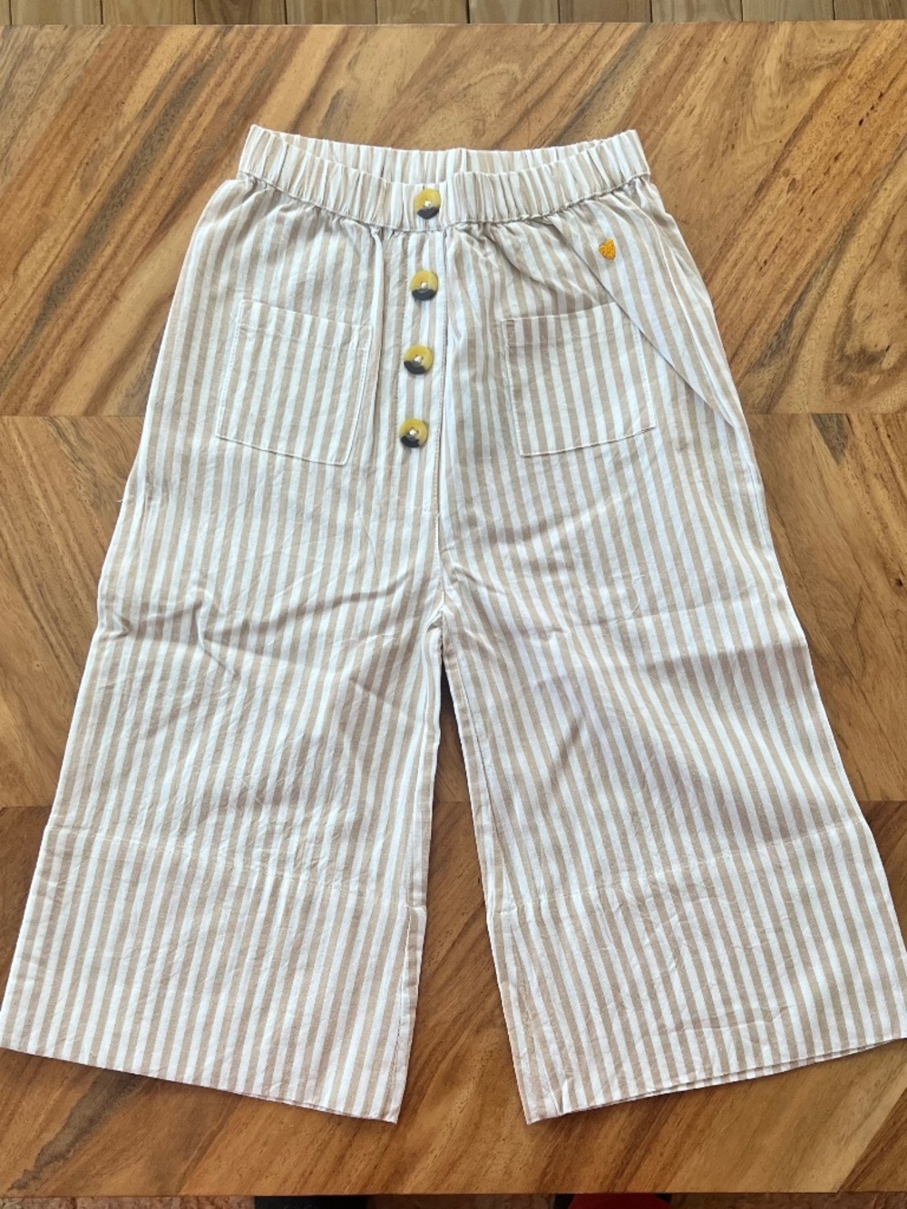 Khaki Striped Pants